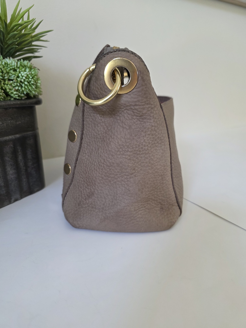 Hammitt Daniel Small Crossbody Vintage 2021 Collection Taupe Greige Leather - Picture 6 of 16